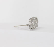 Load image into Gallery viewer, Art Deco 14K White Gold Diamond Filigree Brooch
