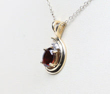 Load image into Gallery viewer, Vintage Garnet Diamond 14K Yellow Gold Pendant