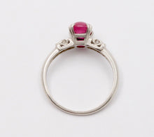 Load image into Gallery viewer, Vintage Platinum Star Ruby & Diamond Ring, Engagement Ring