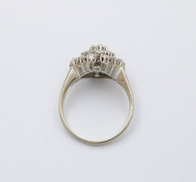 Load image into Gallery viewer, Vintage 14K White Gold Diamond Cluster Ring