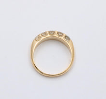 Load image into Gallery viewer, Vintage Five Stone Diamond 18K Gold Ring Band, Wedding Band