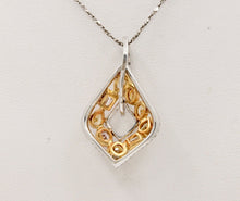 Load image into Gallery viewer, Parade Multi Color Diamond 18K White & Yellow Gold Pendant, Necklace. Estate