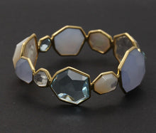 Load image into Gallery viewer, Ippolita 18K Rock Candy Collection Chalcedony, Blue Topaz,Mother of Pearl Bangle
