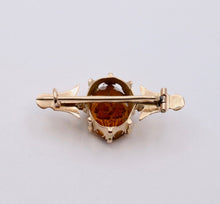 Load image into Gallery viewer, Antique Victorian 14K Yellow Gold Citrine flower Bar Pin.