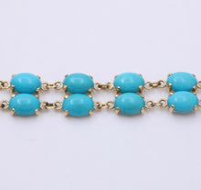 Load image into Gallery viewer, Vintage Turquoise Good Luck 14K Yellow Gold Bracelet