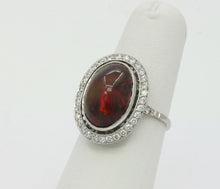 Load image into Gallery viewer, Vintage Ladies Cabochon Opal Diamonds Platinum Ring