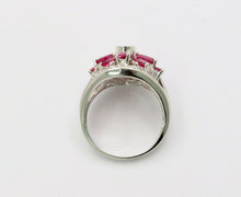 Load image into Gallery viewer, Vintage 14K White Gold Diamond Tourmaline Ring