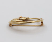 Load image into Gallery viewer, Vintage 14K Yellow Gold Floral Circle Brooch