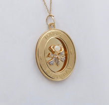 Load image into Gallery viewer, Vintage 14K Gold Pearl “ Happy Birthday” Flower Bouquet Charm Pendant