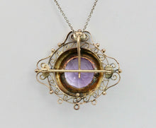 Load image into Gallery viewer, Victorian 14K Yellow Gold Amethyst Pendant Brooch