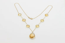 Load image into Gallery viewer, Vintage 14K Yellow Gold Natural Citrine Necklace