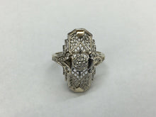 Load image into Gallery viewer, Art Deco Diamond 14K White Gold Reproduction Style Ring
