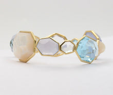 Load image into Gallery viewer, Ippolita 18K Rock Candy Collection Chalcedony, Blue Topaz,Mother of Pearl Bangle