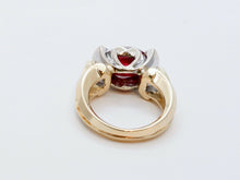 Load image into Gallery viewer, Beautiful Ladies Cabochon Ruby Diamonds Yellow White Gold Ring