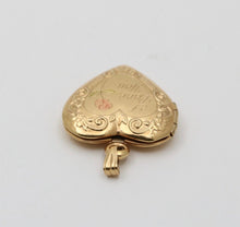 Load image into Gallery viewer, Vintage Heart "I Love You" 14K Yellow Pink Gold Locket Pendant