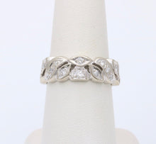 Load image into Gallery viewer, Art Deco 14K White Gold Diamond Ring Band, Wedding Band
