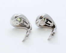 Load image into Gallery viewer, Mauboussin Vintage 18K White Gold Peridot Mother of Pearl Earrings