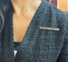 Load image into Gallery viewer, Antique Art Deco 14K Yellow Gold White & Black Enamel Seed Pearl Bar Pin Brooch