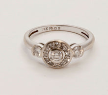 Load image into Gallery viewer, Nicely Designed Vintage Diamonds 14K White Gold Ring