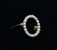 Load image into Gallery viewer, Vintage 14K Yellow Gold Seed Pearl Eternal Circle Pendant Pin