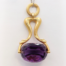 Load image into Gallery viewer, Beautiful Victorian FOB Amethyst 14K Yellow Gold Swivel Stone Pendant