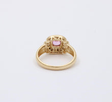 Load image into Gallery viewer, Vintage Pink Sapphire Diamonds 14k Yellow Gold Ring