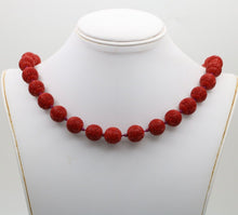 Load image into Gallery viewer, Vintage Red Cinnabar Chanterelle Necklace