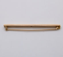 Load image into Gallery viewer, Art Deco Sapphire 14K Yellow Gold Bar Brooch Pin