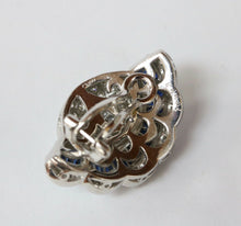 Load image into Gallery viewer, Elegant Scallop Shell Diamonds Sapphire 18K White Gold Vintage Earrings