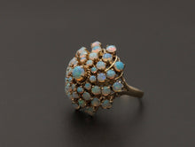 Load image into Gallery viewer, Vintage 14K Yellow Gold Australian Opal Cluster Ring.