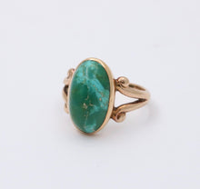 Load image into Gallery viewer, Antique Victorian 14K Yellow Gold Turquoise Ring