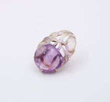 Load image into Gallery viewer, Victorian Blended Color Hand Carved Amethyst Brooch Pin