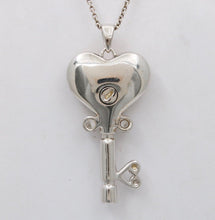 Load image into Gallery viewer, Classic Sterling Silver Open your Heart Key Charm Pendant