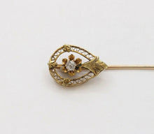 Load image into Gallery viewer, Victorian 14K Yellow Gold Floral Stick Pin
