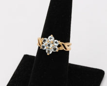 Load image into Gallery viewer, Pretty Vintage Estate Floral Aquamarine Ring Band, Stacking Ring.