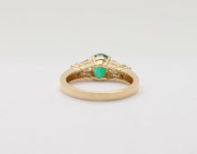 Load image into Gallery viewer, Lovely Vintage Emerald Baguette Diamonds 14K Yellow Gold Ring