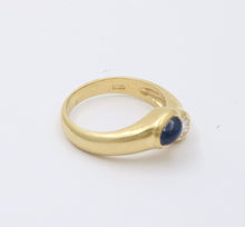 Load image into Gallery viewer, Vintage 18K Yellow Gold Diamond and Sapphire Bypass Ring