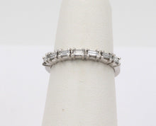 Load image into Gallery viewer, Vintage Ladies Wedding Band Baguette Diamonds Platinum Ring