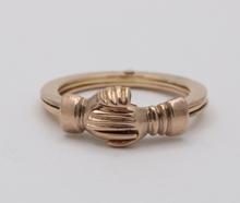 Load image into Gallery viewer, Vintage 14K Rose Gold Fede Gimmel Ring Band