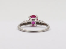 Load image into Gallery viewer, Vintage Platinum Star Ruby & Diamond Ring, Engagement Ring