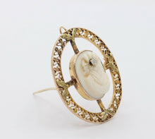 Load image into Gallery viewer, Vintage 14K Yellow Gold Cameo Pedant with Chain
