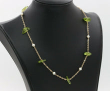Load image into Gallery viewer, Vintage 14K Yellow Gold Peridot Pearl Necklace