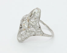 Load image into Gallery viewer, Art Deco 18K White Gold Diamonds Filagree Ring