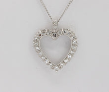 Load image into Gallery viewer, 14K White Gold Diamond Heart Pendant