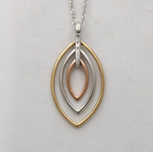 Load image into Gallery viewer, Minimal 14K Tri Color Gold Diamond Leaf Pendant, Charm