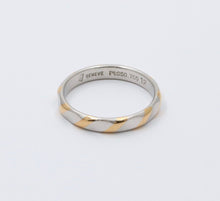 Load image into Gallery viewer, Geneva Two-tone Platinum & 18K Yellow Gold Striped Stacking Band