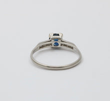 Load image into Gallery viewer, Vintage Platinum Sapphire & Diamond Ring Band, Engagement Ring