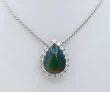 Load image into Gallery viewer, Vintage Opal Diamonds 18K 14K White Gold Pendant Chain