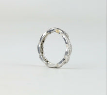 Load image into Gallery viewer, Vintage 14K White Gold Twist Eternity Band