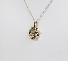 Load image into Gallery viewer, Vintage 14K Yellow Gold Floral Diamond Pendant